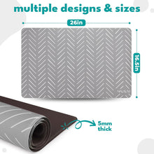 Load image into Gallery viewer, Large Gray Mud Cloth Pet Food Mat