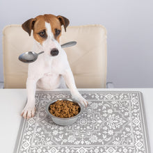 Load image into Gallery viewer, Large Gray Casablanca Pet Food Mat