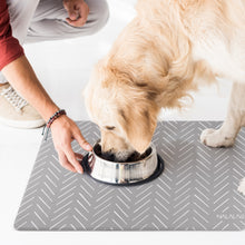 Load image into Gallery viewer, Large Gray Mud Cloth Pet Food Mat
