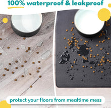 Load image into Gallery viewer, Large Noir Pet Food Mat
