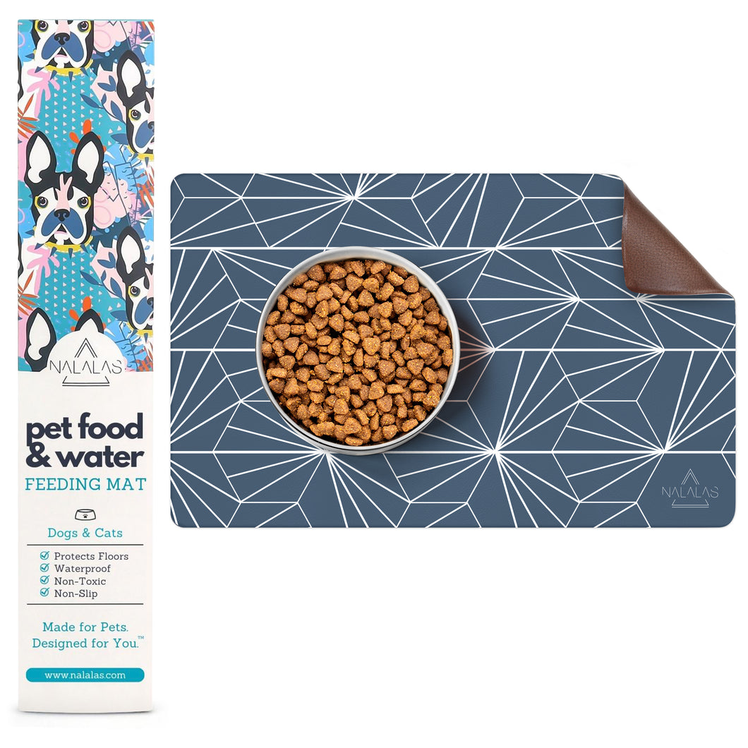 Blue Starburst Pet Food Mat