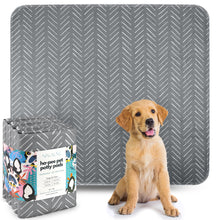 Load image into Gallery viewer, Gray Mud Cloth Pet Pee Pads - 6 Pack
